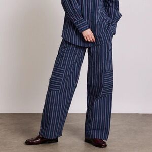 NWT Damson Madder Harrison Trousers - Navy Stripe